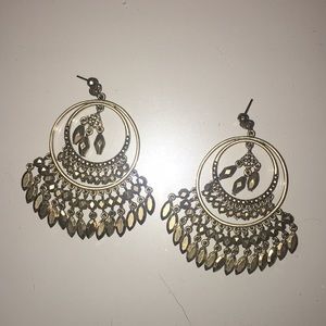 Hoop earrings with “gems”